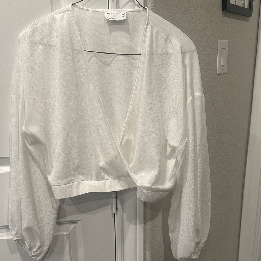 ASOS White Wrap Blouse